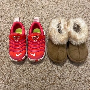 Toddler girls size 7 shoes - Nike and moccasins